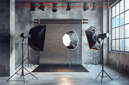 A well-equipped photography studio f, a Photo by Tanuart