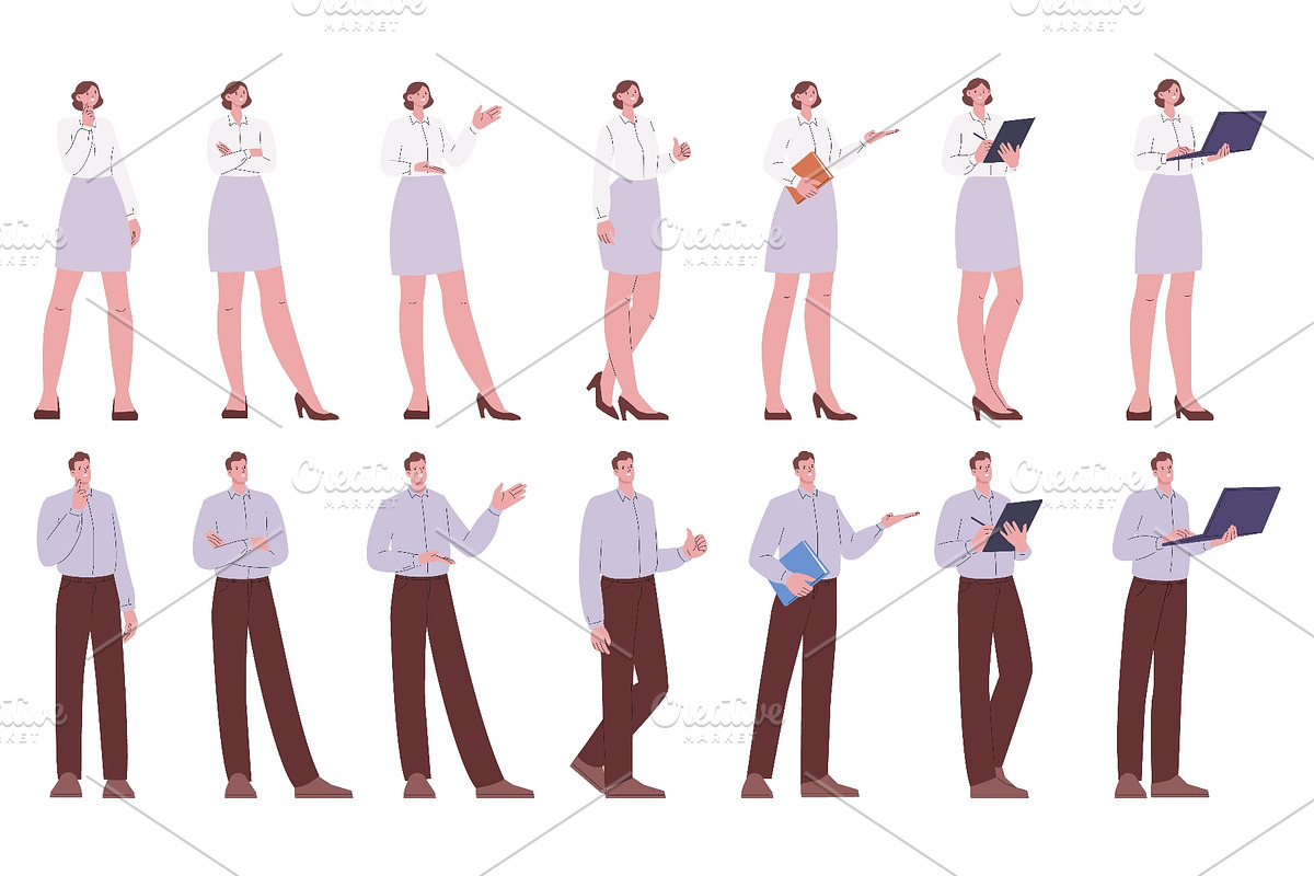 Business characters. Male female, a Finance Illustration by Valerie Bodnar (Photo 1 of 3)