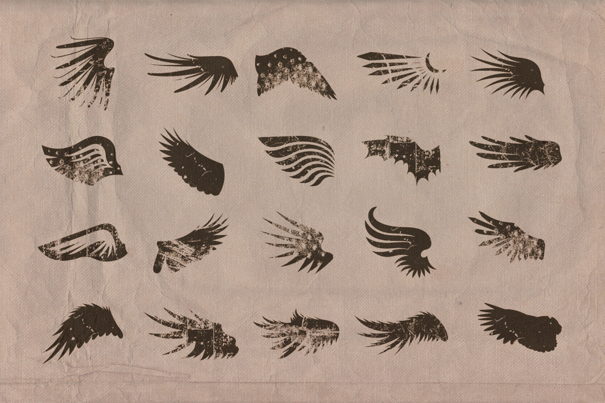 Retro/Vintage shapes - Wings 2 preview 4