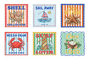 Coastal Summer Stamp Clipart Bundle, an Illustration by Dream Creation (Thumbnail 8 of 8)