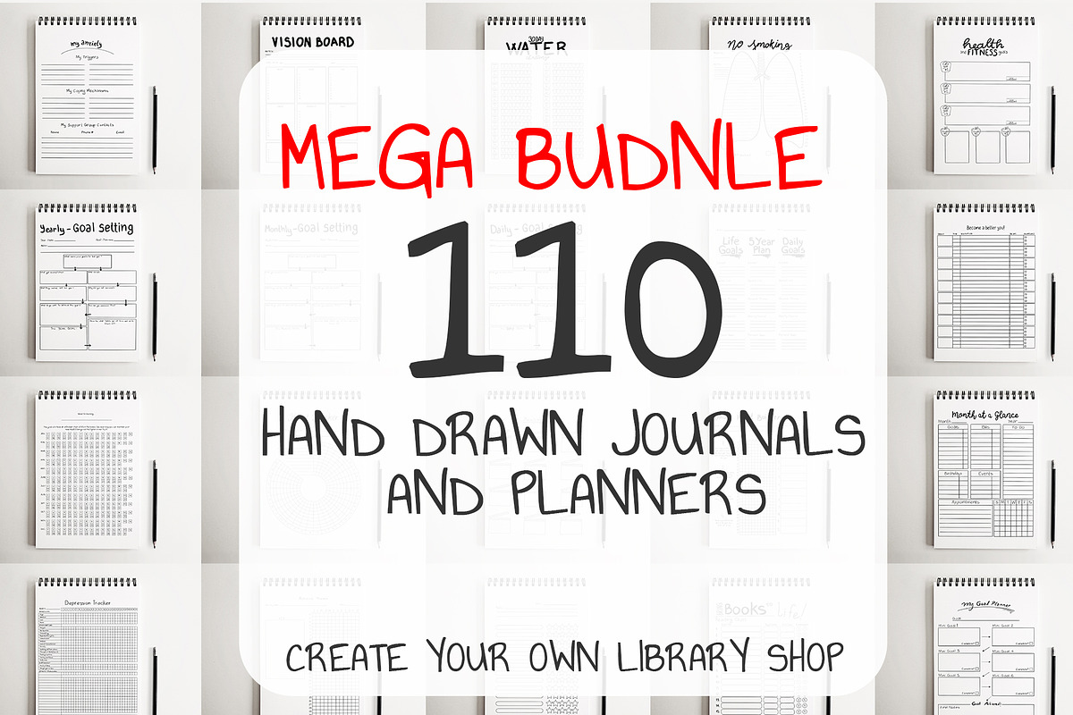 MEGA BUNDLE 110 Journals & Planners, a Graphic by Character (Photo 1 of 12)