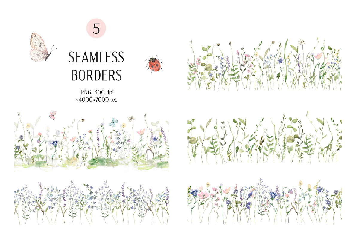 Summer Watercolor Wildflowers, a Decorative Illustration by Les Frolova (Photo 9 of 11)