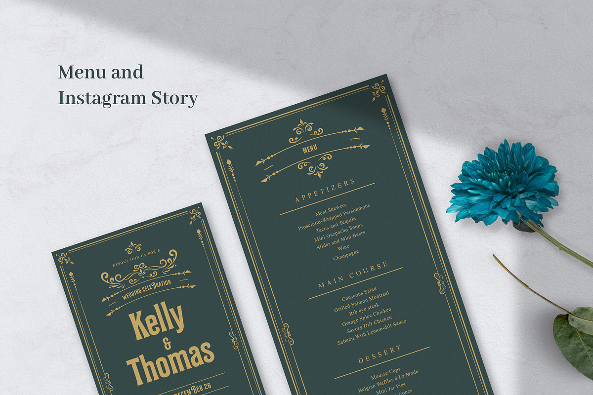 Vintage Wedding Invitation - Emerald, an Invitation Template by uyo66 (Photo 5 of 8)