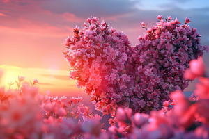 Heart Shaped Cherry Blossom at Sunset, a Nature Photo by Ales Munt
