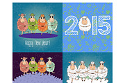 Cute sheeps (2015 symbol ), an Animal Illustration by Ovocheva (Thumbnail 3 of 5)
