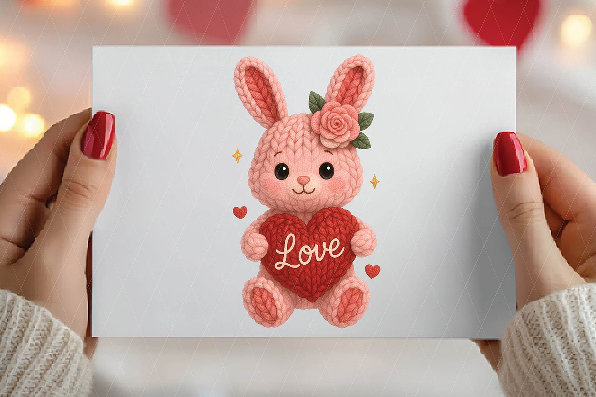 Crochet Faux Yarn Valentine Bunny Pn, an Illustration by DreamPrint404 (Photo 7 of 8)