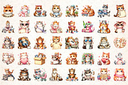 Funny Cat Mother's Day Clipart, an Animal Illustration by DreamCafeArt (Thumbnail 2 of 6)