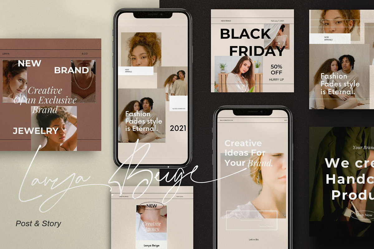 Lanya PS+Canva Instagram Templates, a Social Media Template by Dirtytemp Studio (Photo 3 of 13)