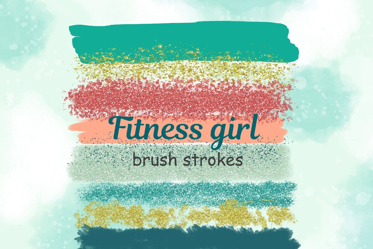 Fitness Girl Brush Strokes, an Object Illustration by GlamArtZhanna (Photo 1 of 3)
