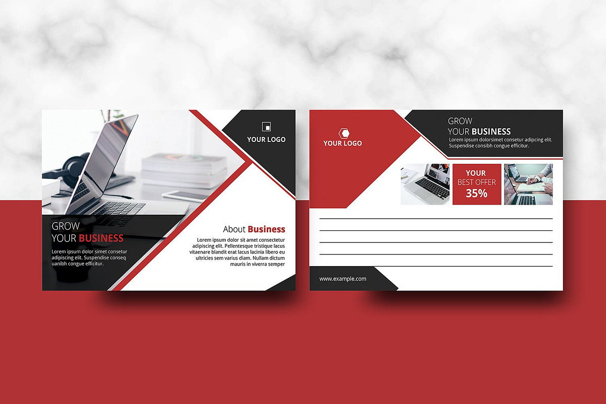 Business Postcard Template, a Stationery Template by Template Shop (Photo 2 of 4)