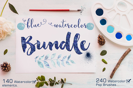 Watercolor Bundle +240 Ps Brushes