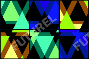 Set Of Bright Geometric Patterns.