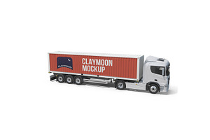 Container Truck Mockup, a Cups & Container Mockup by Claymoon Lab