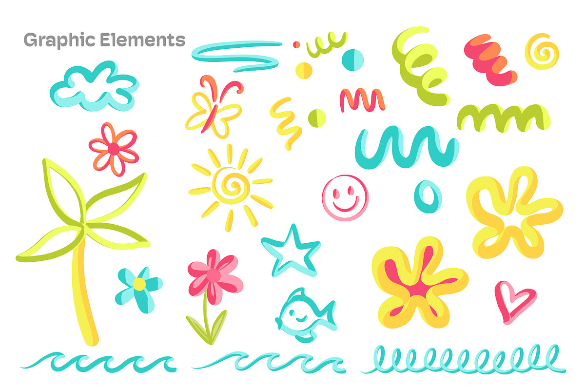 Bubbly Summer Graphic Elements, a Solid Icon by KT Art & Design (Photo 6 of 9)