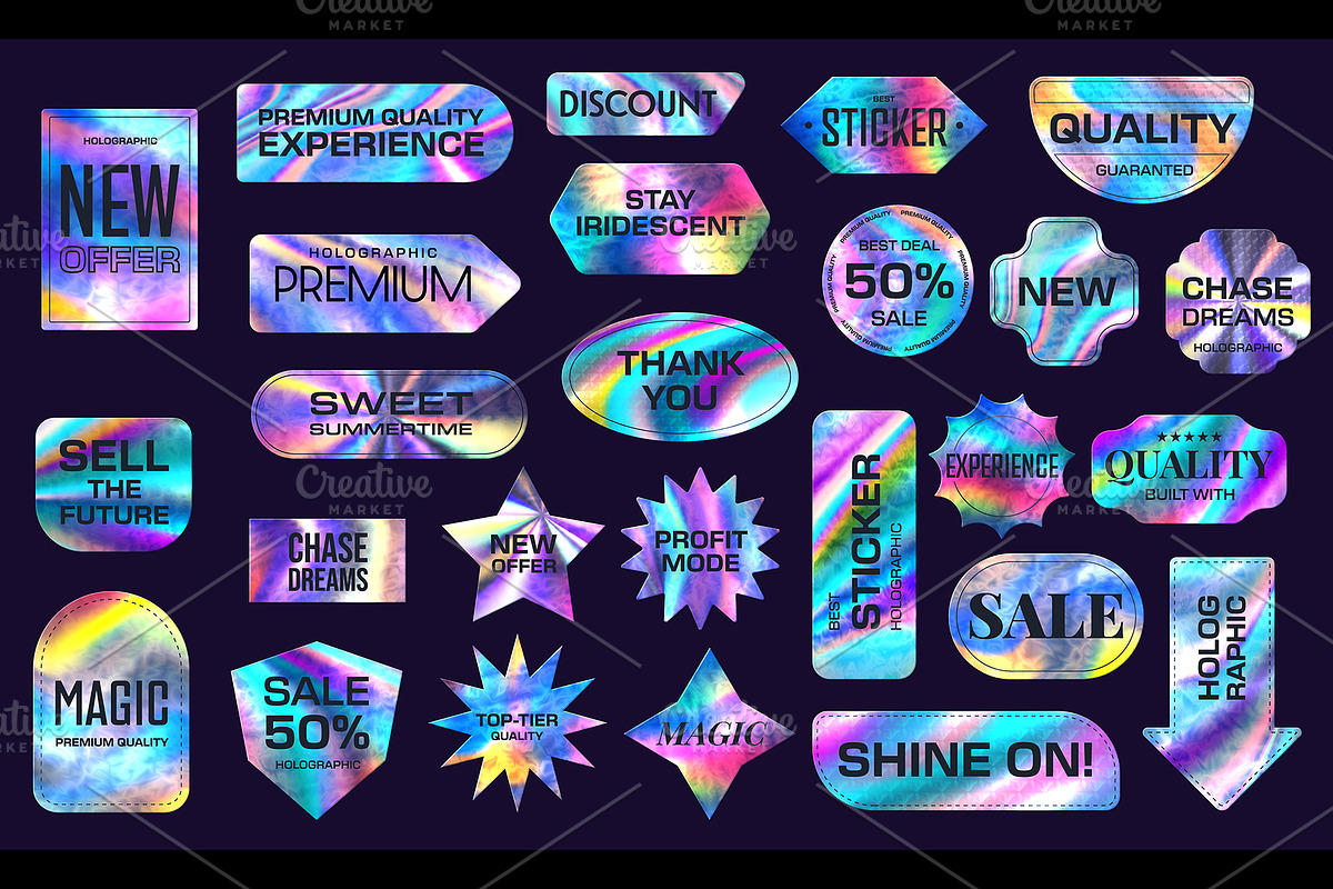 Hologram rainbow foil stickers, a Technology Illustration by Buch&Bee (Photo 3 of 3)