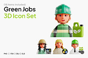 Green Jobs 3D Icon Set, a Characters & Person 3D Model by Eklip Studio (Thumbnail 1 of 3)