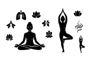 Yoga Meditation Silhouette Vector Bu, an Illustration by Artivon (Thumbnail 23 of 40)
