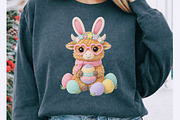 Easter Highland Cow PNG, an Illustration by Watercolor design (Thumbnail 5 of 9)