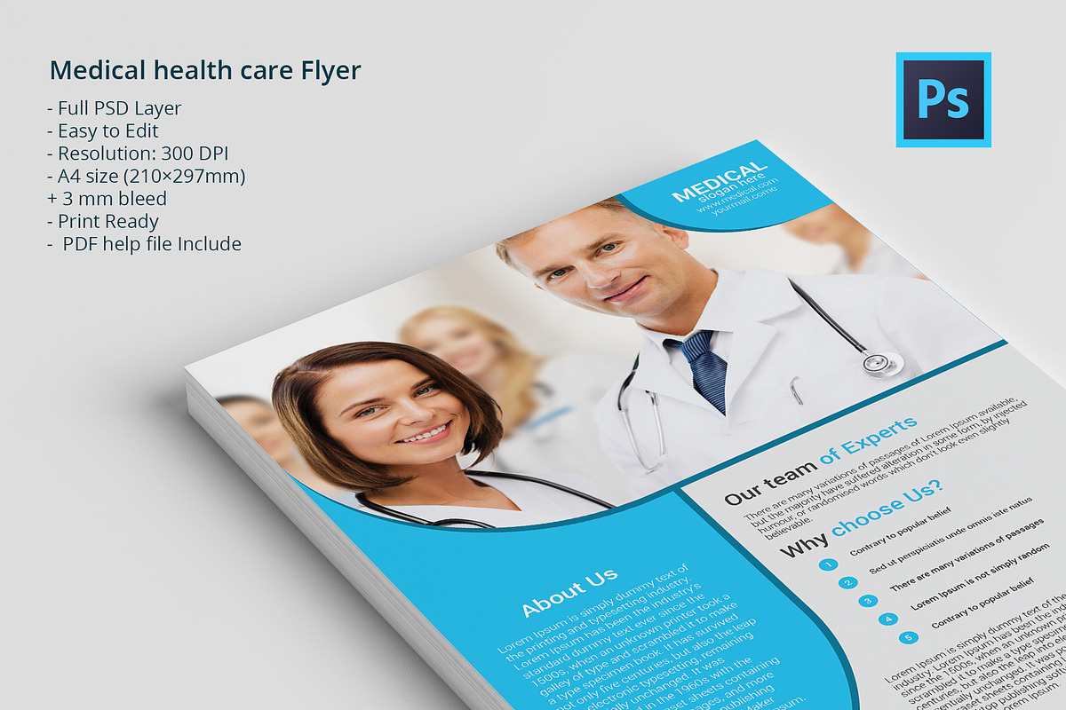 Medical health care Flyer, a Flyer Template by Themefisher (Photo 1 of 3)