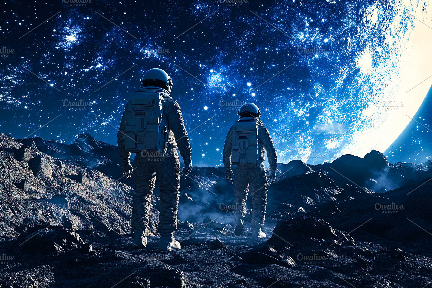 Astronauts on Distant Planet, an Abstract Photo by Ales Munt