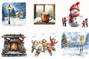 Christmas Scene Clipart, an Illustration by OK Design (Thumbnail 3 of 5)