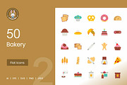 50 Bakery Flat Multicolor Icons, an Icon by IconBunny (Thumbnail 1 of 2)