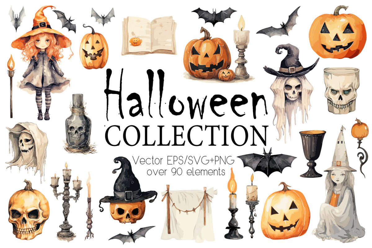 Halloween Vintage clipart, an Object Graphic by Evgeniia (Photo 1 of 11)