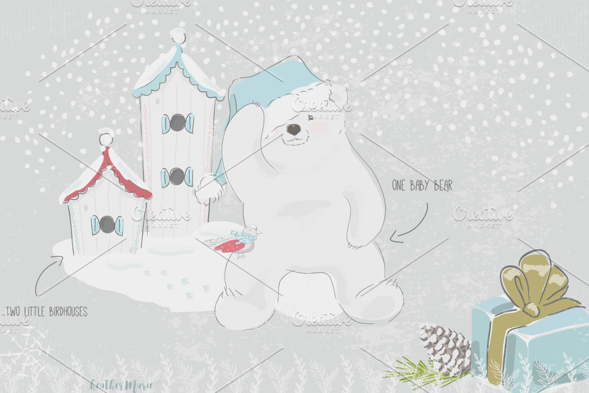 MERRY CHRISTMAS Vector Pack (+png's), a Seasonal Illustration by Heather Marie  (Photo 2 of 8)