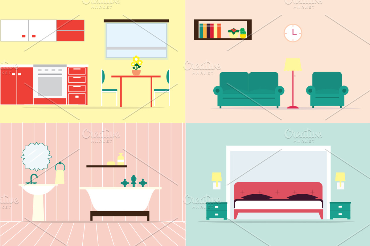 House rooms illustration, an Illustration by lavinialorena (Photo 1 of 5)