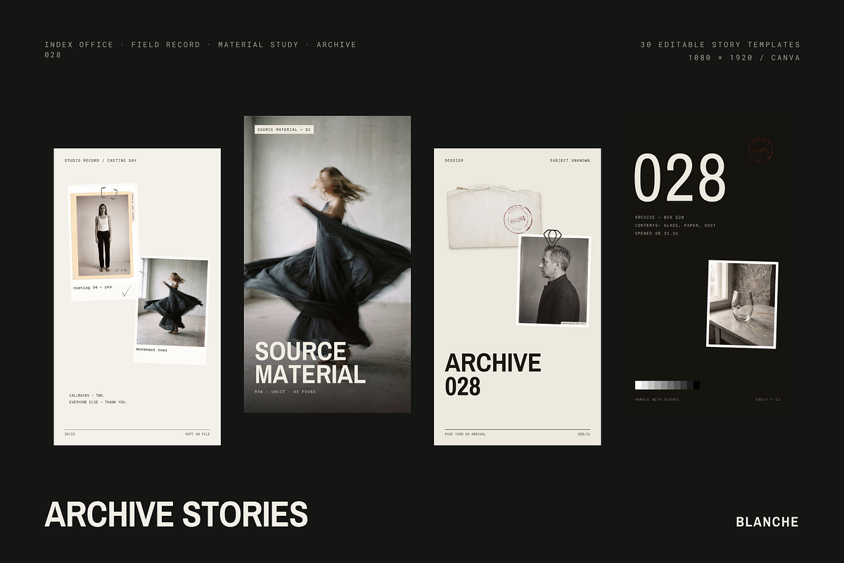 Archive Stories | 30 Canva Templates, a Social Media Template by BlancheStudio (Photo 1 of 9)