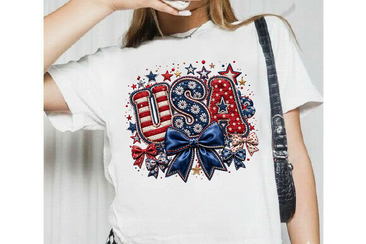 Coquette Floral 4th of July Png, USA, an Illustration by DreamCafeArt (Photo 4 of 5)
