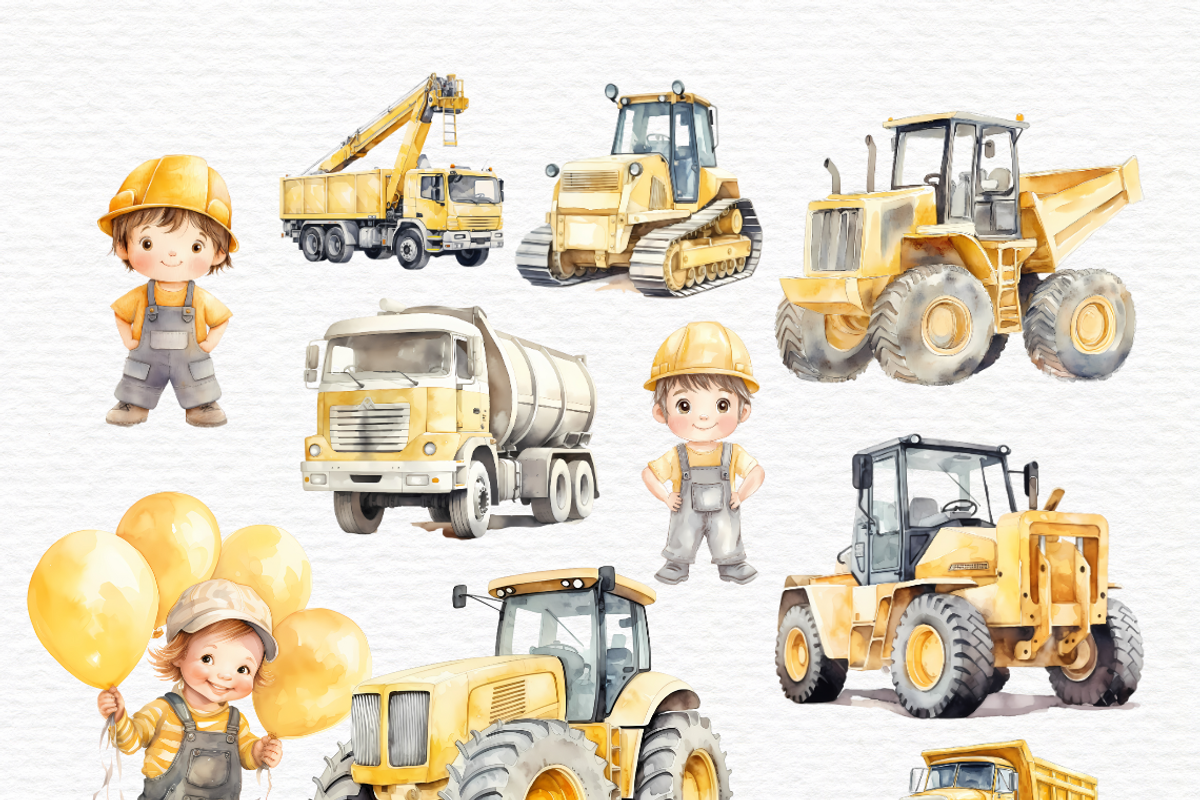 Construction Party Crew Clipart, a Transportation Illustration by Invite to Clipart (Photo 5 of 6)