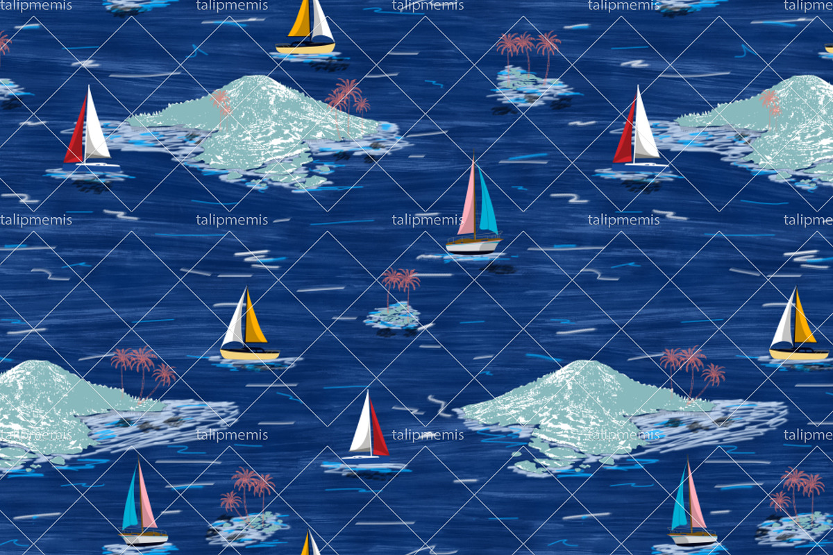 Island Pattern - Seamless Print, a Pattern Graphic by Talip Memis (Photo 1 of 6)