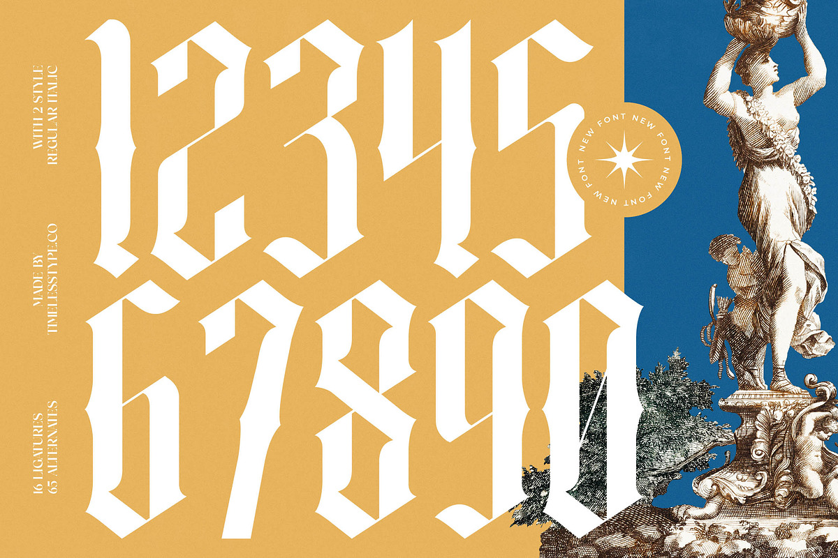 Angelic Glimstone Modern Gothic, a Blackletter Font by timelesstype.co (Photo 17 of 20)