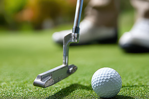 Golf putting green putting a golf ba, a Photo by Pixeness Studio