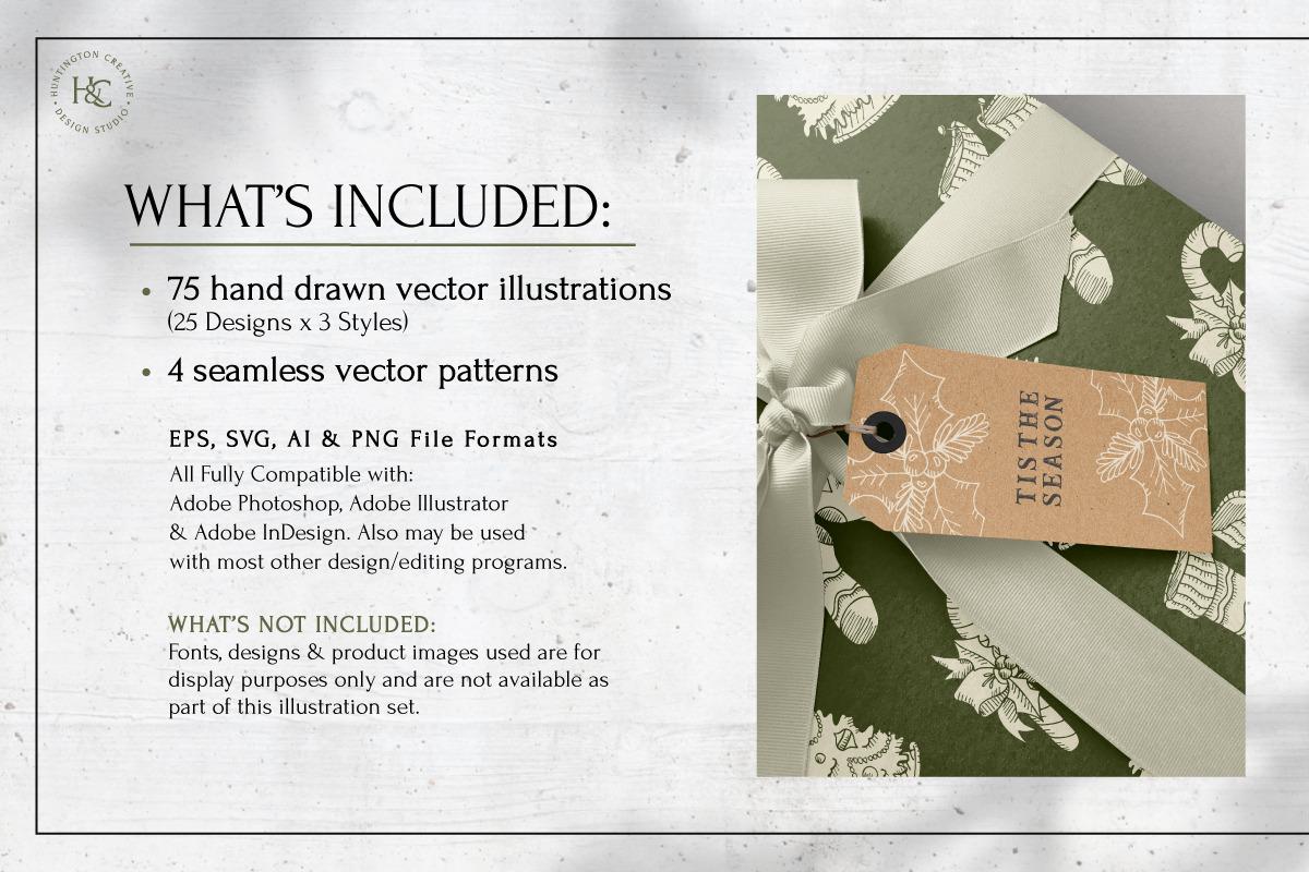 Hand Drawn Christmas Images, a Seasonal Illustration by H&C Drawings & Designs (Photo 3 of 15)
