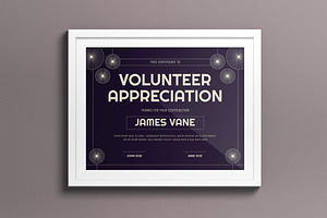 Purple Art Deco Design Certificate, a Print Template by graphicook