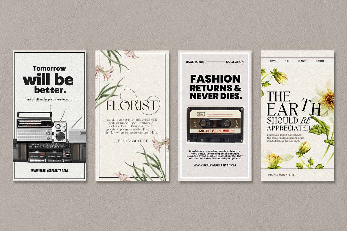 CANVA | Vintage Social Media Pack, a Social Media Template by 9inchideas (Photo 8 of 10)