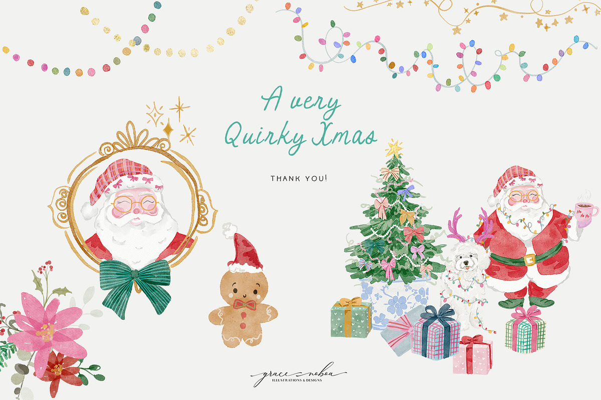 Watercolor christmas quirky holiday, an Object Graphic by Grace Noboa Illustrations (Photo 19 of 20)