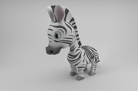 Rigged and Animated Cartoon Zebra, an Animal 3D Model by kjpargeterimages