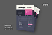 Pink Blue Invoice, a Resume Template by Izdihaar_Studio (Thumbnail 1 of 4)