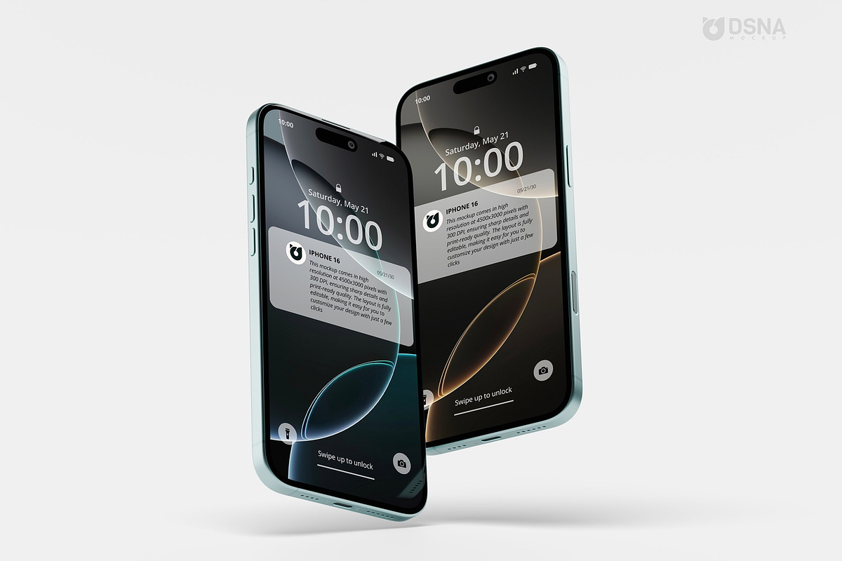 IPhone 16 Green Basic Mockup V2, an iPhone Mockup by DSNA Mockup (Photo 4 of 5)