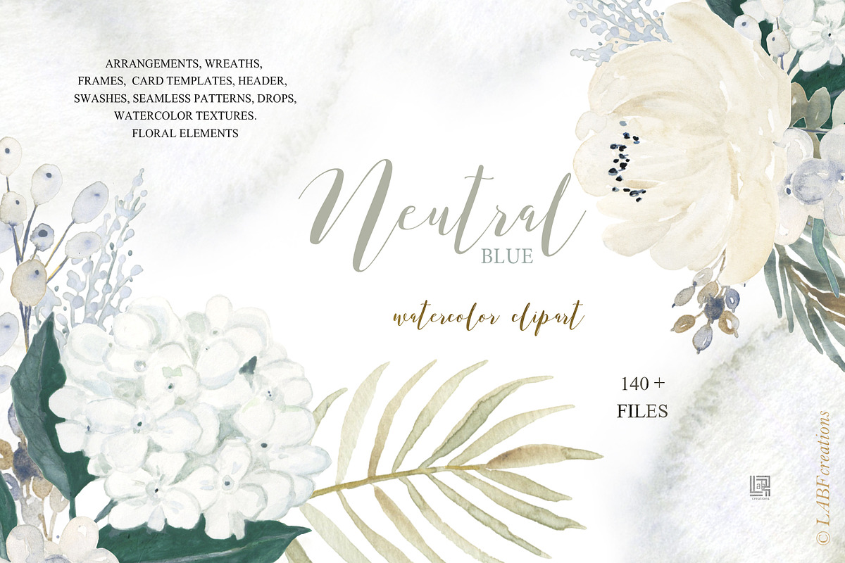 Neutral Beige Flowers Watercolor, a Texture Illustration by LABFcreations (Photo 2 of 15)