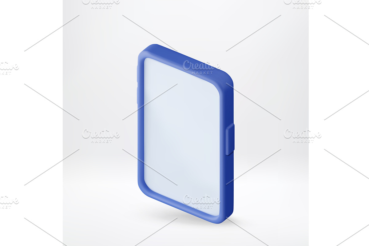 Blue 3d isometric mobile phone with, an Object Illustration by Abscent