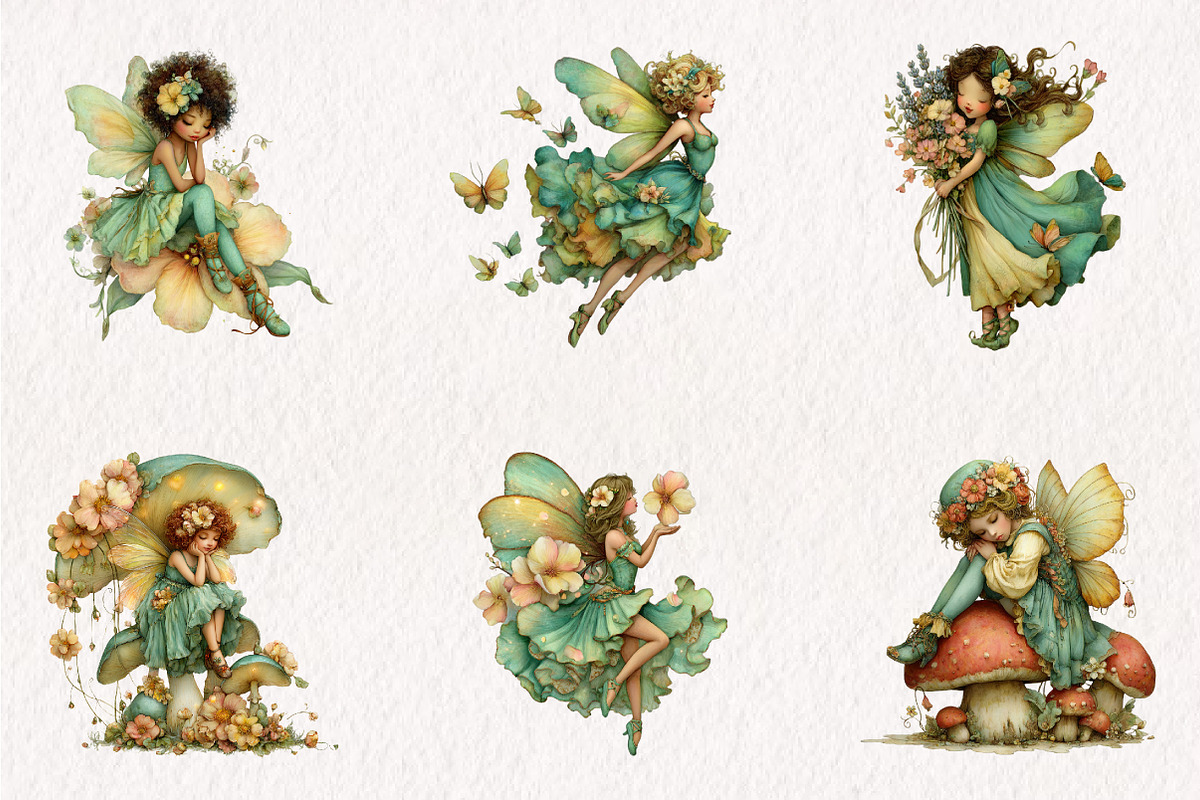Whimsical Spring Fairy Clipart, an Illustration by CreationArt (Photo 5 of 7)