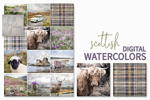 Scottish Digital Watercolors