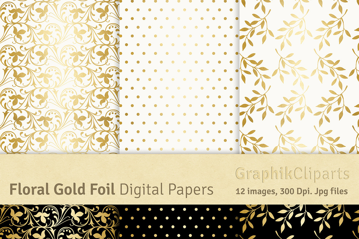 Gold Foil Floral Ornamental, a Texture Graphic by Chus Moreno Studio (Photo 3 of 4)
