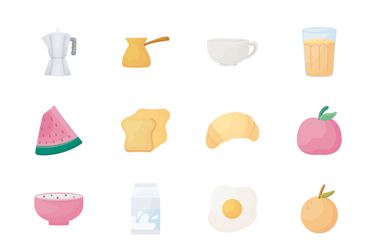 Breakfast Food Illustration Set