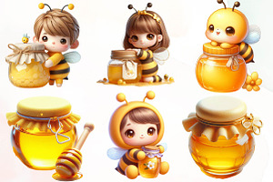 Watercolor Honey Bee Sublimation Cli