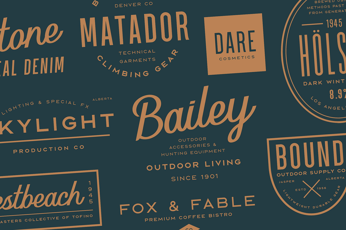 Riverstone Font & Logo Template Pack, a Sans Serif Font by Greg Nicholls (Photo 2 of 9)